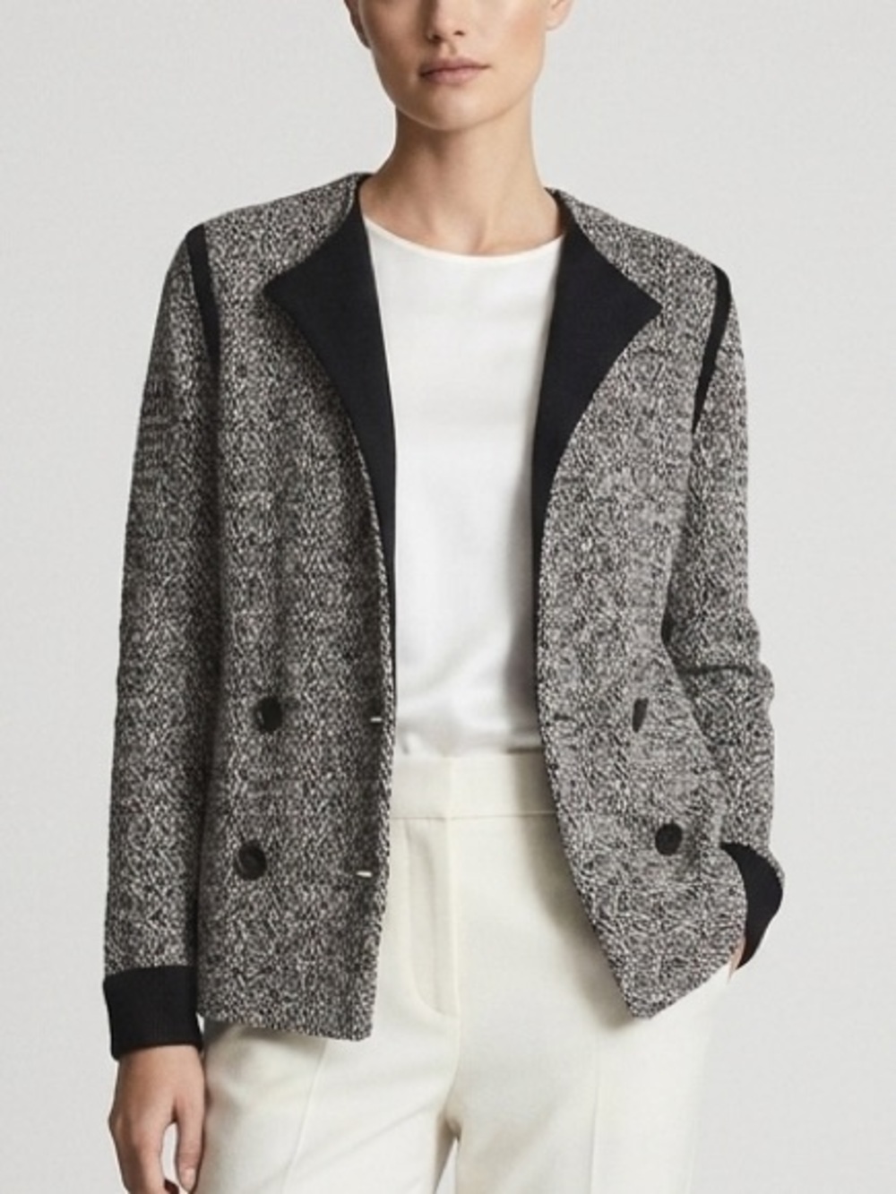 Marc by Marc Jacobs Black Multi Tweed Knit Jacket - Removable Pads - Small